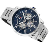 Tommy Hilfiger Keagan Blue Dial Silver Steel Strap Watch for Men - 1791293 Authentic Buy Shop Now
