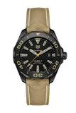 Tag Heuer Aquaracer 300 Calibre 5 Automatic Black Dial Brown Nylon Strap Watch for Men - WAY208C.FC6383 Authentic Buy Shop Now