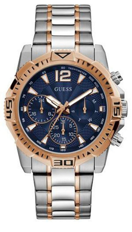 Guess Commander Chronograph Blue Dial Two Tone Steel Strap Watch for Men - GW0056G5 Authentic Buy Shop Now