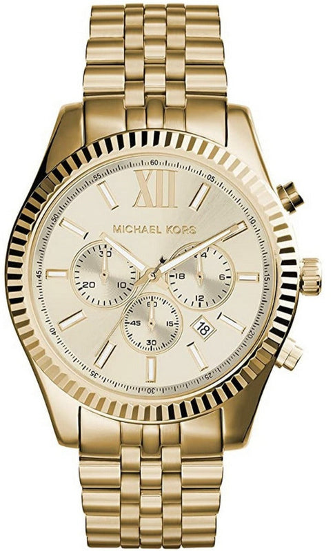 Michael Kors Lexington Gold Dial Gold Steel Strap Watch for Men - MK8281 Authentic Buy Shop Now