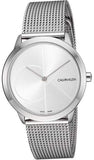 Calvin Klein Minimal Silver Dial Silver Mesh Bracelet Watch for Women - K3M2212Z Authentic Buy Shop Now
