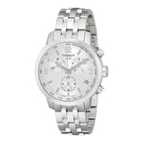 Tissot PRC 200 Chronograph Quartz Silver Dial Silver Steel Strap Watch For Men - T055.417.11.037.00 Authentic Buy Shop Now