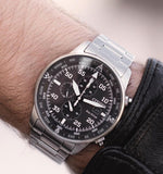 Citizen Eco Drive Chronograph Black Dial Silver Steel Strap Watch For Men - CA0690-88E Authentic Buy Shop Now