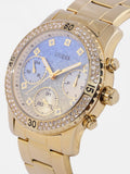 Guess Confetti Diamonds Gold Dial Gold Steel Strap Watch for Women - W0774L2 Authentic Buy Shop Now