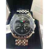 Emporio Armani Team Italia Chronograph Black Dial Silver Steel Strap Watch For Men - AR5983 Authentic Buy Shop Now