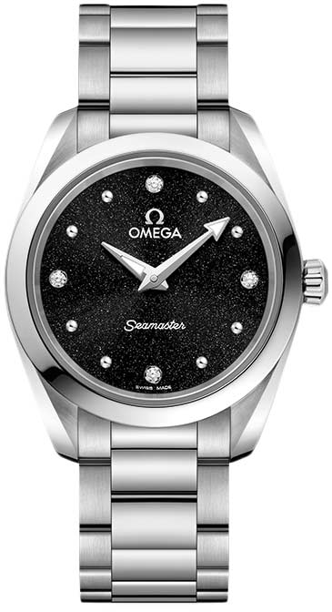 Omega Seamaster Aqua Terra Quartz Diamond Black Dial Silver Steel Strap Watch for Women - 220.10.28.60.51.001 Authentic Buy Shop Now