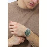 Emporio Armani Minimalist Quartz Green Dial Silver Mesh Bracelet Watch For Men - AR11578 Authentic Buy Shop Now