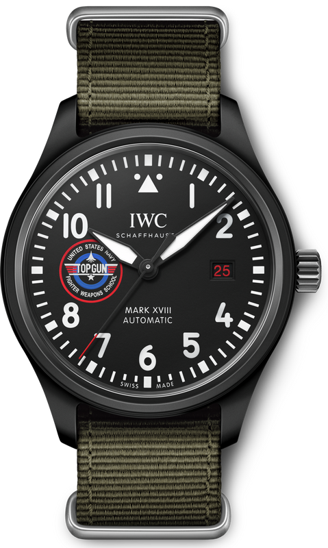 IWC Pilot’s Watch Mark XVIII Top Gun Edition “SFTI” Black Dial Green Nylon Strap Watch for Men - IW324712 Authentic Buy Shop Now
