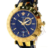 Versace Race GMT Blue Dial Blue Leather Strap Watch For Men - 29G70D282 Authentic Buy Shop Now