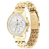 Tommy Hilfiger Harper Chronograph White Dial Gold Steel Strap Watch For Women - 1782223 Authentic Buy Shop Now
