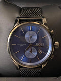 Hugo Boss Jet Blue Dial Gunmetal Mesh Bracelet Watch for Men - 1513677 Authentic Buy Shop Now