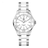 Tag Heuer Aquaracer Quartz White Dial Two Tone Steel Strap Watch Women - WAY131B.BA0914 Authentic Buy Shop Now