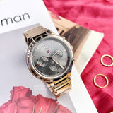 Tommy Hilfiger Eve Chronograph Quartz Grey Dial Rose Gold Steel Strap Watch For Women - 1782277 Authentic Buy Shop Now