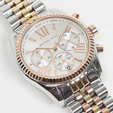 Michael Kors Lexington Chronograph Silver Dial Two Tone Steel Strap Watch for Women - MK5735 Authentic Buy Shop Now