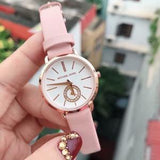 Michael Kors Petite Portia Silver Dial Pink Rubber Strap Watch For Women - MK2735 Authentic Buy Shop Now