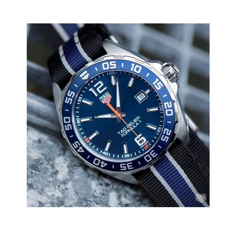Tag Heuer Formula 1 Chronograph Blue Dial Two Tone NATO Strap Watch for Men - CAZ1014.FC8197 Authentic Buy Shop Now