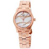 Tissot T Wave T Lady Mother of Pearl Dial Rose Gold Steel Strap Watch For Women - T112.210.33.111.00 Authentic Buy Shop Now