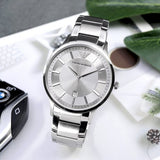 Emporio Armani Renato Quartz Silver Dial Silver Steel Strap Watch For Men - AR11189 Authentic Buy Shop Now