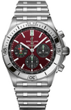 Breitling Chronomat B01 42 Six Nations Wales Red Dial Silver Steel Strap Watch for Men - AB0134A61K1A1 Authentic Buy Shop Now