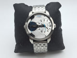 Diesel Mini Daddy Dual Time Silver Dial Stainless Steel Watch For Men - DZ7305 Authentic Buy Shop Now