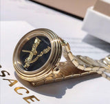 Versace V Virtus Quartz Black Dial Gold Steel Strap Watch For Women - VET300121 Authentic Buy Shop Now