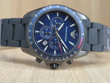 Emporio Armani Sigma Chronograph Blue Dial Black Silicone Strap Watch For Men - AR6121 Authentic Buy Shop Now