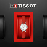Tissot Lovely Round Mother of Pearl Dial Red Leather Strap Watch for Women - T140.009.16.111.00 Authentic Buy Shop Now