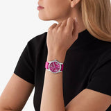 Michael Kors Lexington Quartz Fuchsia Dial Fuchsia Leather Strap Watch For Women - MK4749 Authentic Buy Shop Now