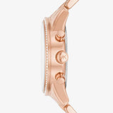 Michael Kors Ritz Chronograph Rose Gold Dial Rose Gold Steel Strap Watch For Women - MK7302 Authentic Buy Shop Now