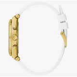Guess Heiress Diamonds Gold Dial White Rubber Strap Watch for Women - GW0407L2 Authentic Buy Shop Now
