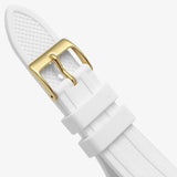 Guess Heiress Diamonds Gold Dial White Rubber Strap Watch for Women - GW0407L2 Authentic Buy Shop Now