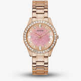 Guess Glitter Diamonds Pink Dial Rose Gold Steel Strap Watch for Women - GW0405L3 Authentic Buy Shop Now