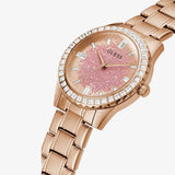 Guess Glitter Diamonds Pink Dial Rose Gold Steel Strap Watch for Women - GW0405L3 Authentic Buy Shop Now