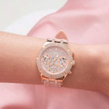 Guess Heiress Diamonds Rose Gold Dial Pink Rubber Strap Watch for Women - GW0407L3 Authentic Buy Shop Now