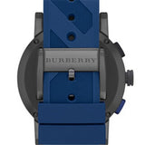 Burberry The City Sport Chronograph Black Dial Blue Rubber Strap Watch For Men - BU9807 Authentic Buy Shop Now