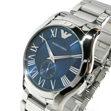 Emporio Armani Valente Quartz Blue Dial Silver Steel Strap Watch For Men - AR11085 Authentic Buy Shop Now