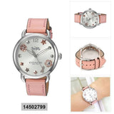 Coach Delancey White Dial Pink Leather Strap Watch for Women - 14502799 Authentic Buy Shop Now