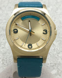 Marc Jacobs Baby Dave Gold Dial Blue Leather Strap Watch for Women - MBM1263 Authentic Buy Shop Now