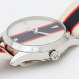 Gucci G Timeless Quartz White Dial Two Tone NATO Strap Watch For Men - YA1264071 Authentic Buy Shop Now