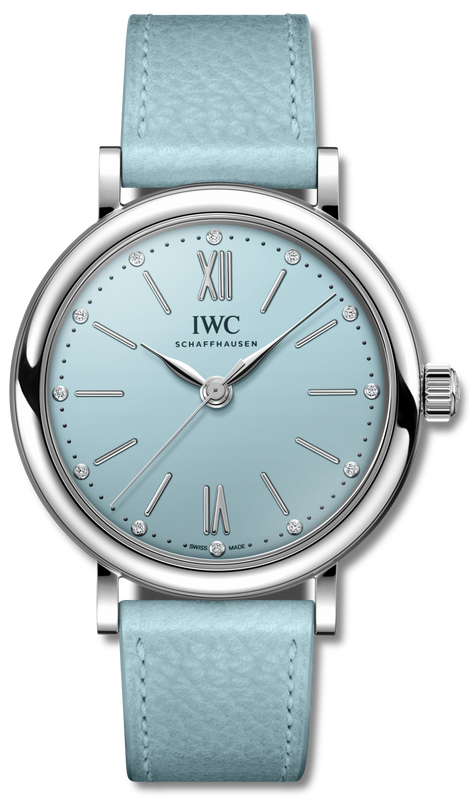 IWC Portofino Automatic Blue Dial Blue Leather Strap Watch for Women - IW357416 Authentic Buy Shop Now