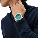 Fossil Bronson Chronograph Green Dial Brown Leather Strap Watch for Men - FS5738 Authentic Buy Shop Now