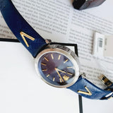 Versace V-Twist Quartz Blue Dial Blue Leather Strap Watch for Women - VELS00119 Authentic Buy Shop Now