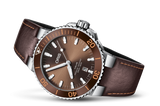Oris Aquis Date Brown Dial Brown Leather Strap Watch for Men - 0173377304152-0752412EB Authentic Buy Shop Now