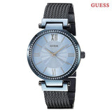 Guess Soho Diamonds Blue Dial Blue Mesh Bracelet Watch For Women - W0638L3 Authentic Buy Shop Now