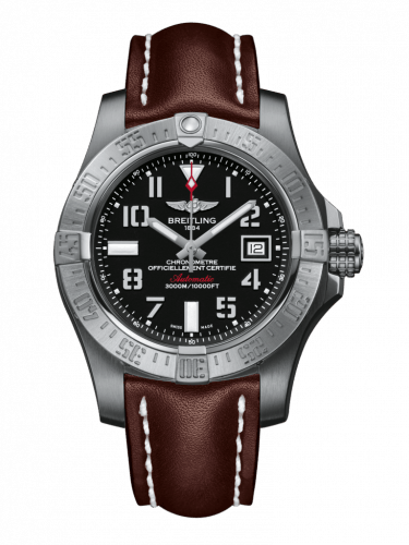 Breitling Avenger II Seawolf Stainless Steel 45mm Brown Leather Strap Mens Watch - A1733110/BC31/438X Authentic Buy Shop Now