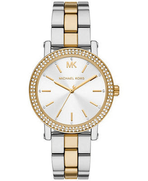 Michael Kors Corey Analog Silver Dial Two Tone Steel Strap Watch for Women - MK7348 Authentic Buy Shop Now