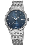 Omega De Ville Prestige Co-Axial Orbis Blue Dial Silver Steel Strap Watch for Men - 424.10.40.20.03.001 Authentic Buy Shop Now