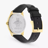Gucci G-Timeless Mother of Pearl Dial Black Leather Strap Watch For Women - YA126589 Authentic Buy Shop Now