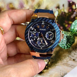 Guess Zena Blue Dial Blue Silicone Strap Watch For Women - W1049L2 Authentic Buy Shop Now