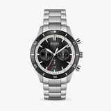 Hugo Boss Santiago Black Dial Silver Steel Strap Watch for Men - 1513862 Authentic Buy Shop Now